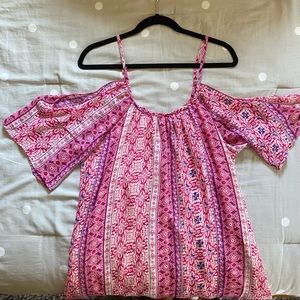 Nordstrom Dee Elle Cold Shoulder Mini Dress in Pink/Purple - M (EUC)